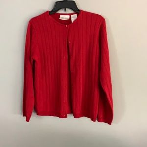 Kathie Lee ladies red cardigan Size M - 8/10